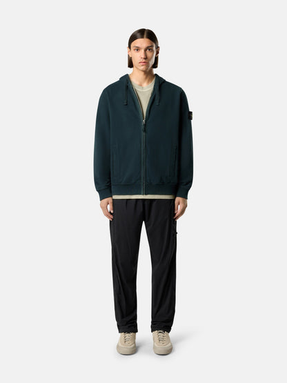 Stone Island Regular-Fit Zip-Up Hooded Sweatshirt with Ribbed Inserts 6100067