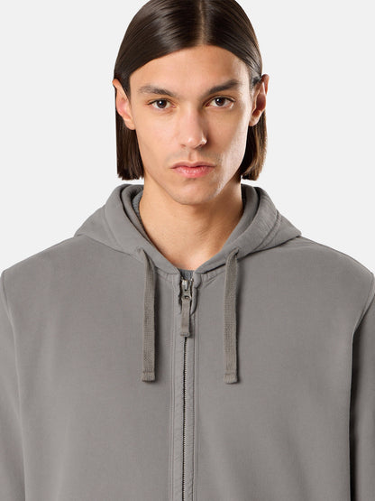 Stone Island Regular-Fit Zip-Up Hooded Sweatshirt with Ribbed Inserts 6100067