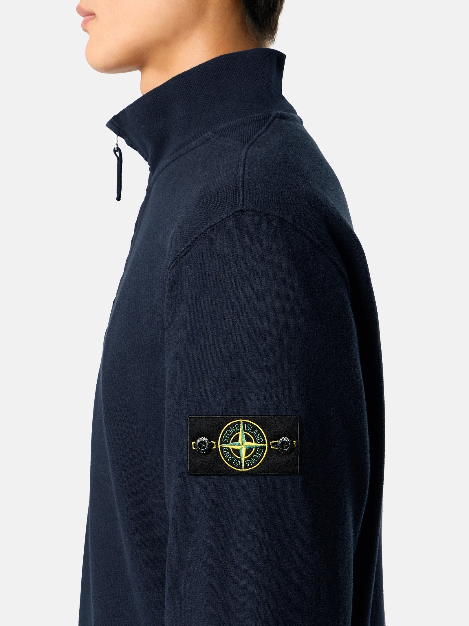 Stone Island Regular-Fit Half-Zip Sweatshirt with Ribbed Inserts 6100068