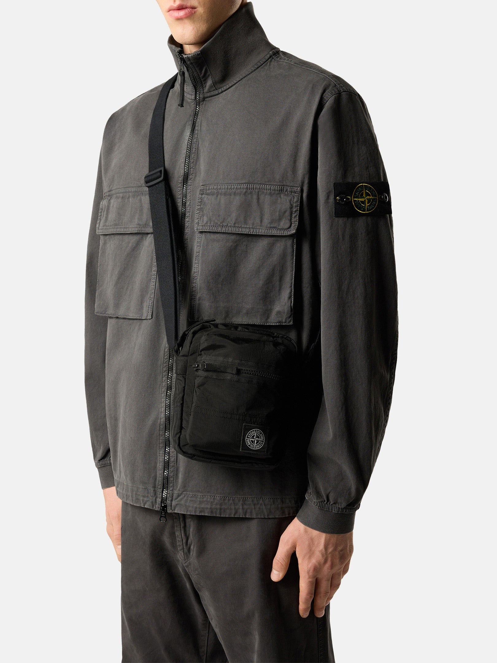 Stone Island Crossbody Bag with Pockets and Adjustable Strap 9200015