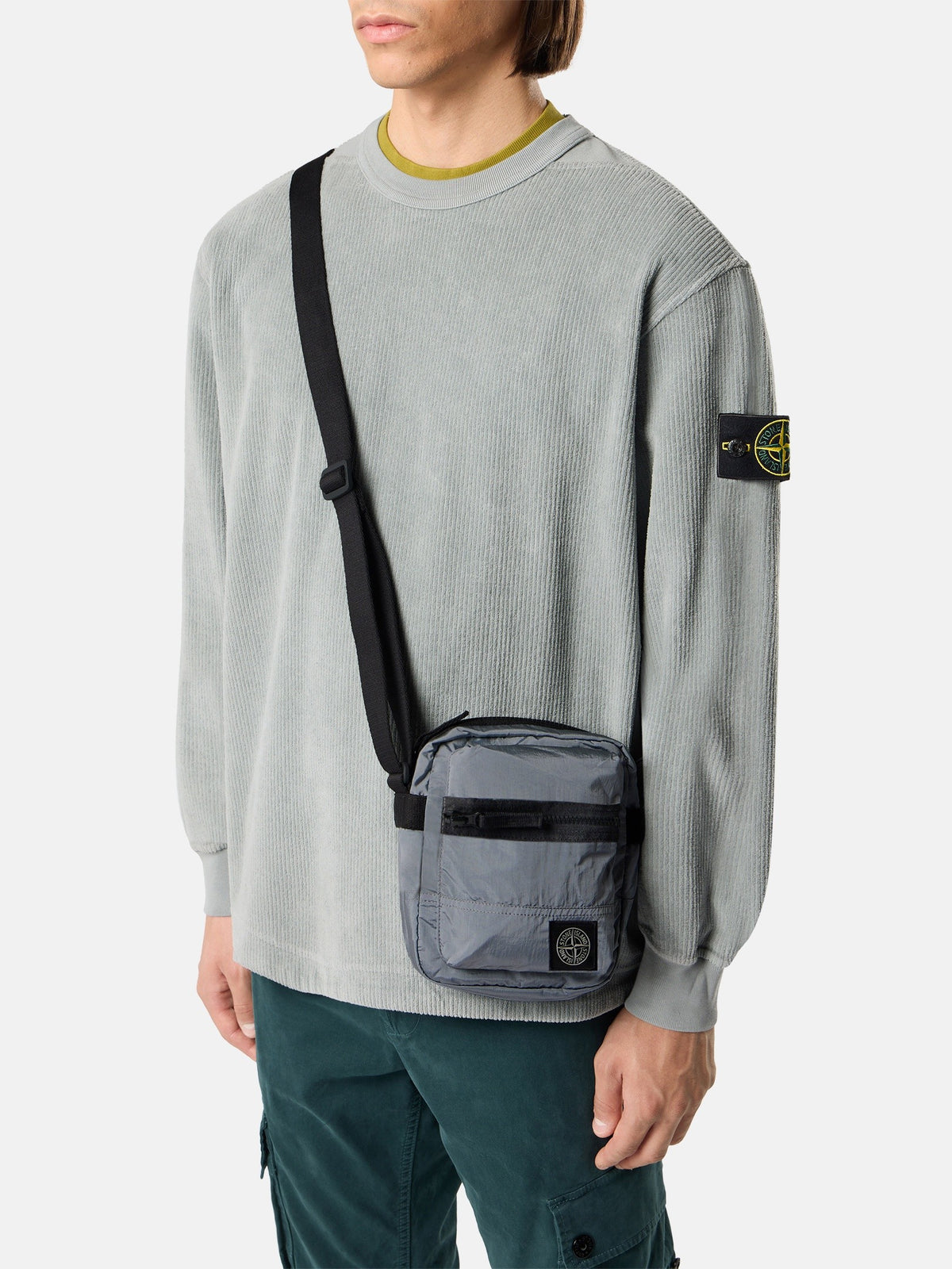 Stone Island Crossbody Bag with Pockets and Adjustable Strap 9200015