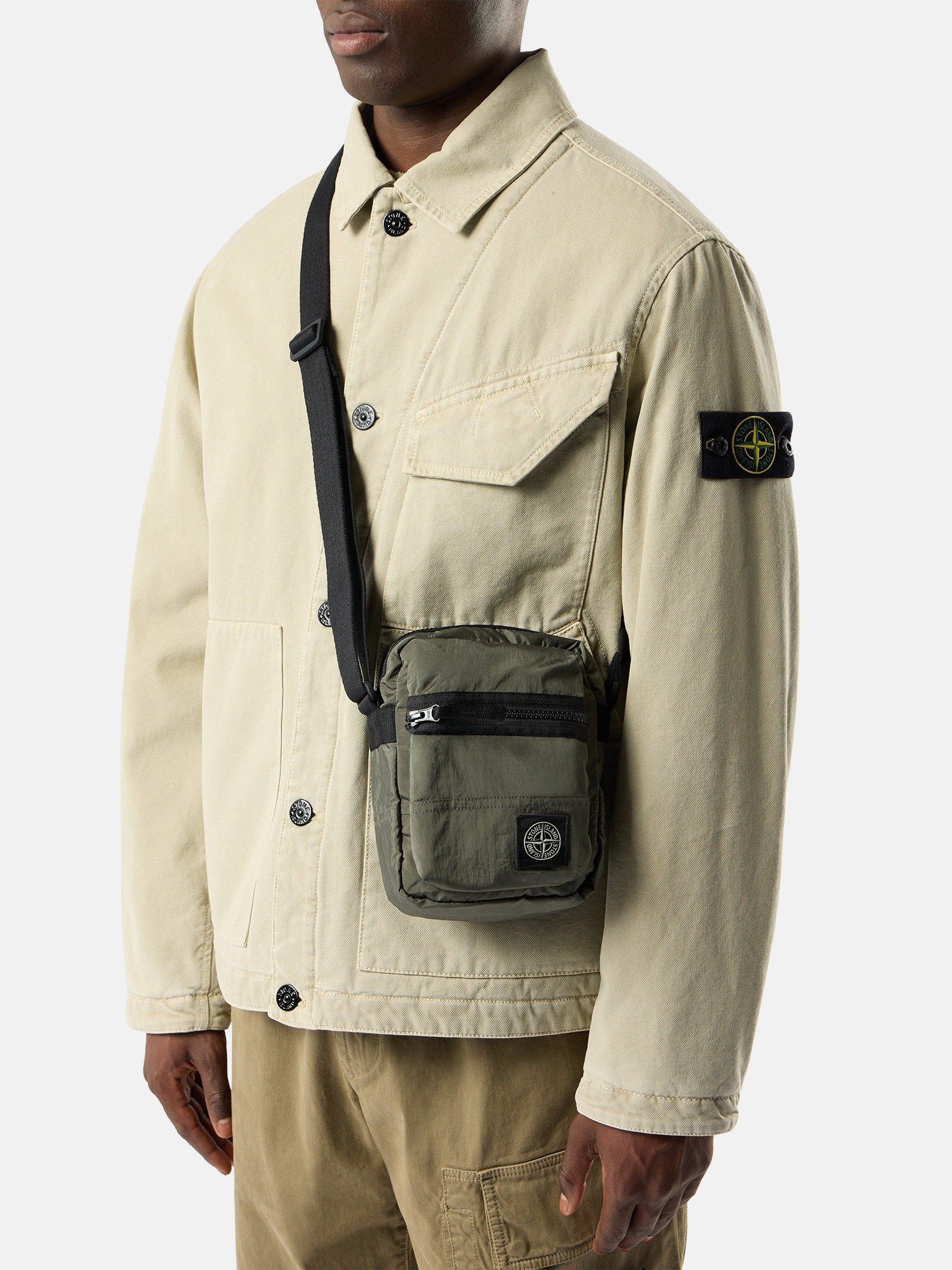 Stone Island Crossbody Bag with Pockets and Adjustable Strap 9200015