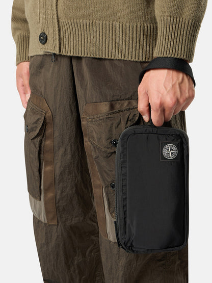 Stone Island Wrist Pouch with Internal Pockets and Zip Closure 9200019