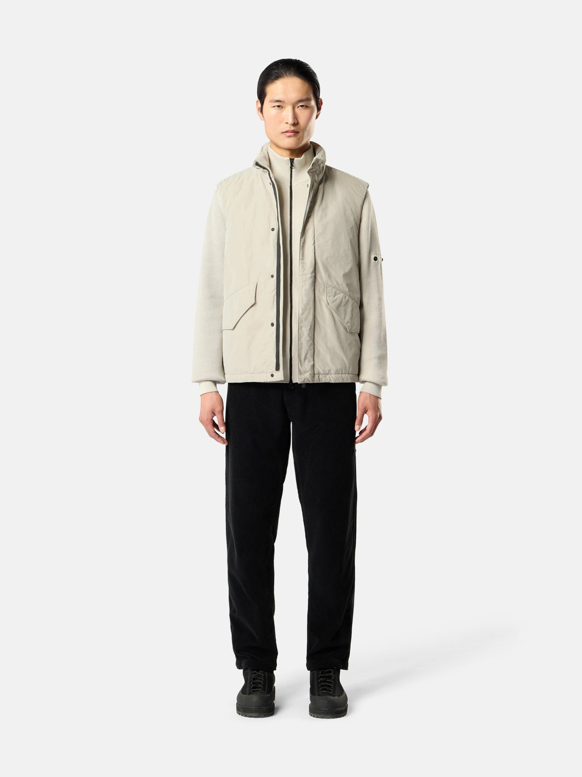 Stone Island Padded Vest with Packable Hood and Anti-Drop G100003