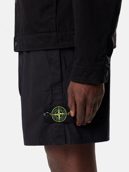 Stone Island Loose-Wide-Leg-Fit Bermuda Shorts with Elastic Waist L100001