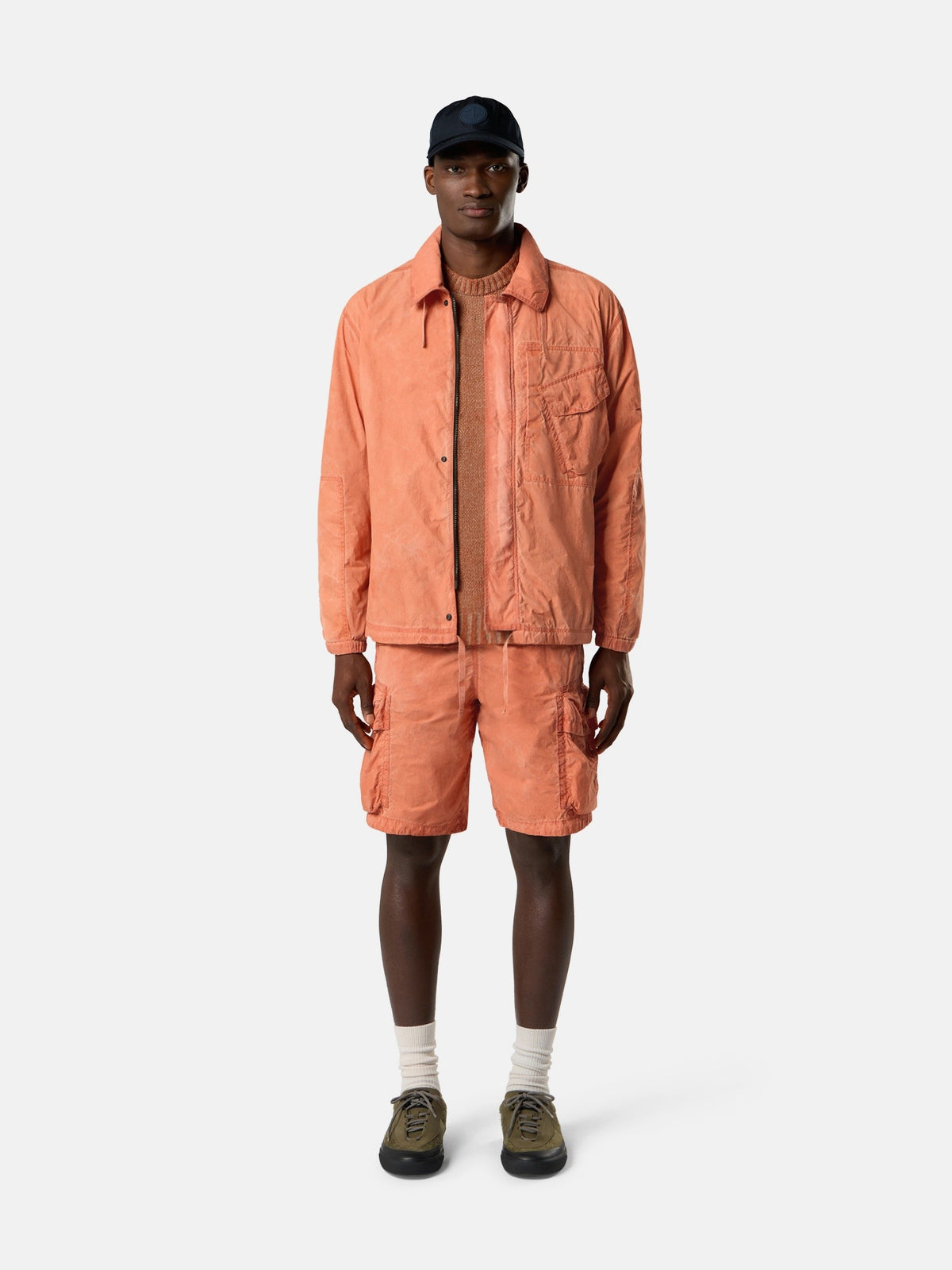 Stone Island Loose-Wide-Leg-Fit Bermuda Shorts with Iridescent Effect L100006