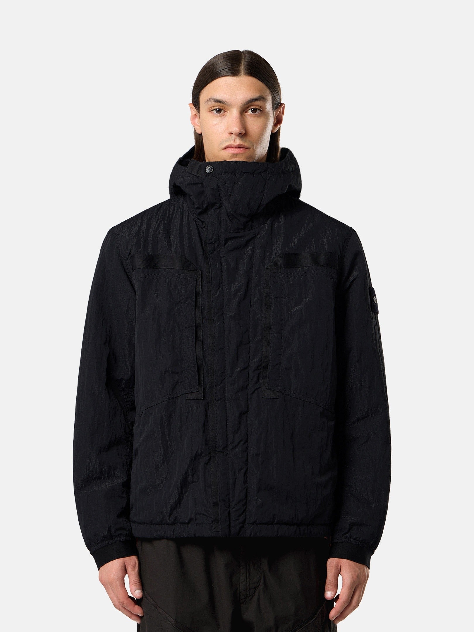 Stone Island Padded Hooded Jacket with Anti-Drop Finish Q100007
