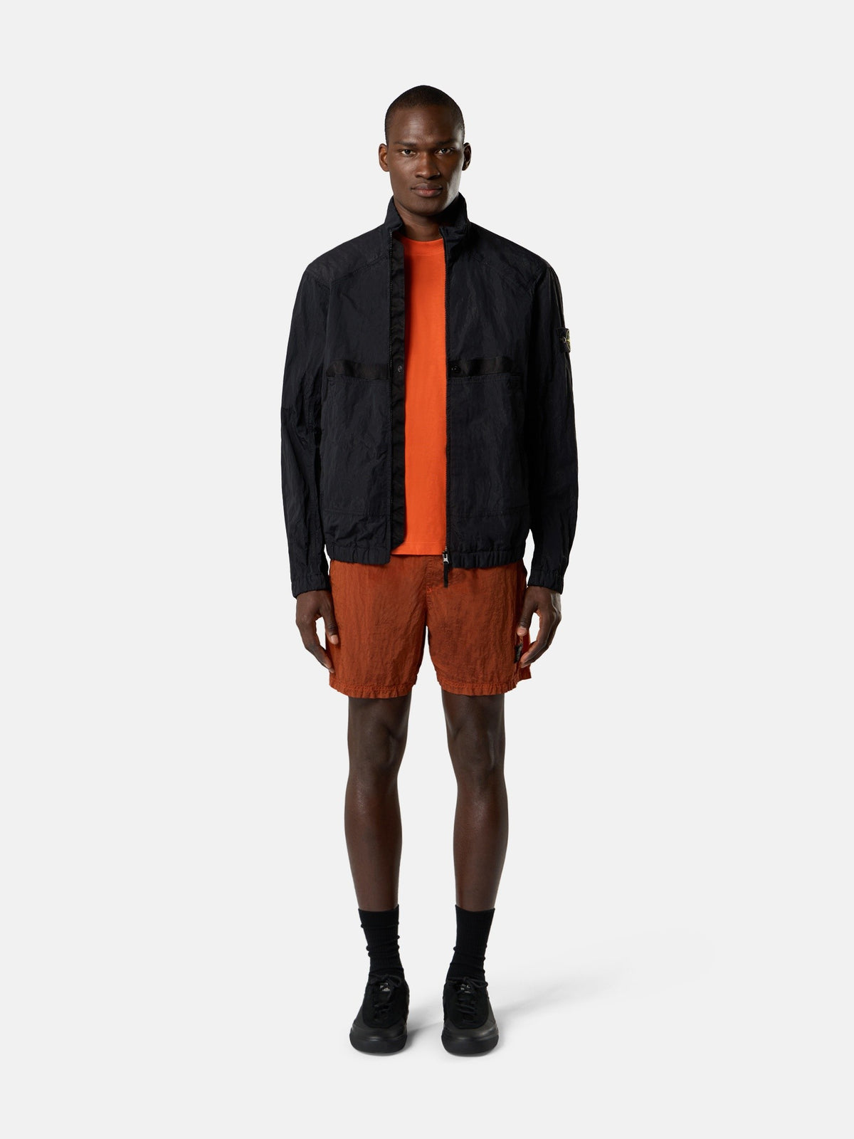 Stone Island Stand Collar Jacket with Anti-Drop Finish Q100009