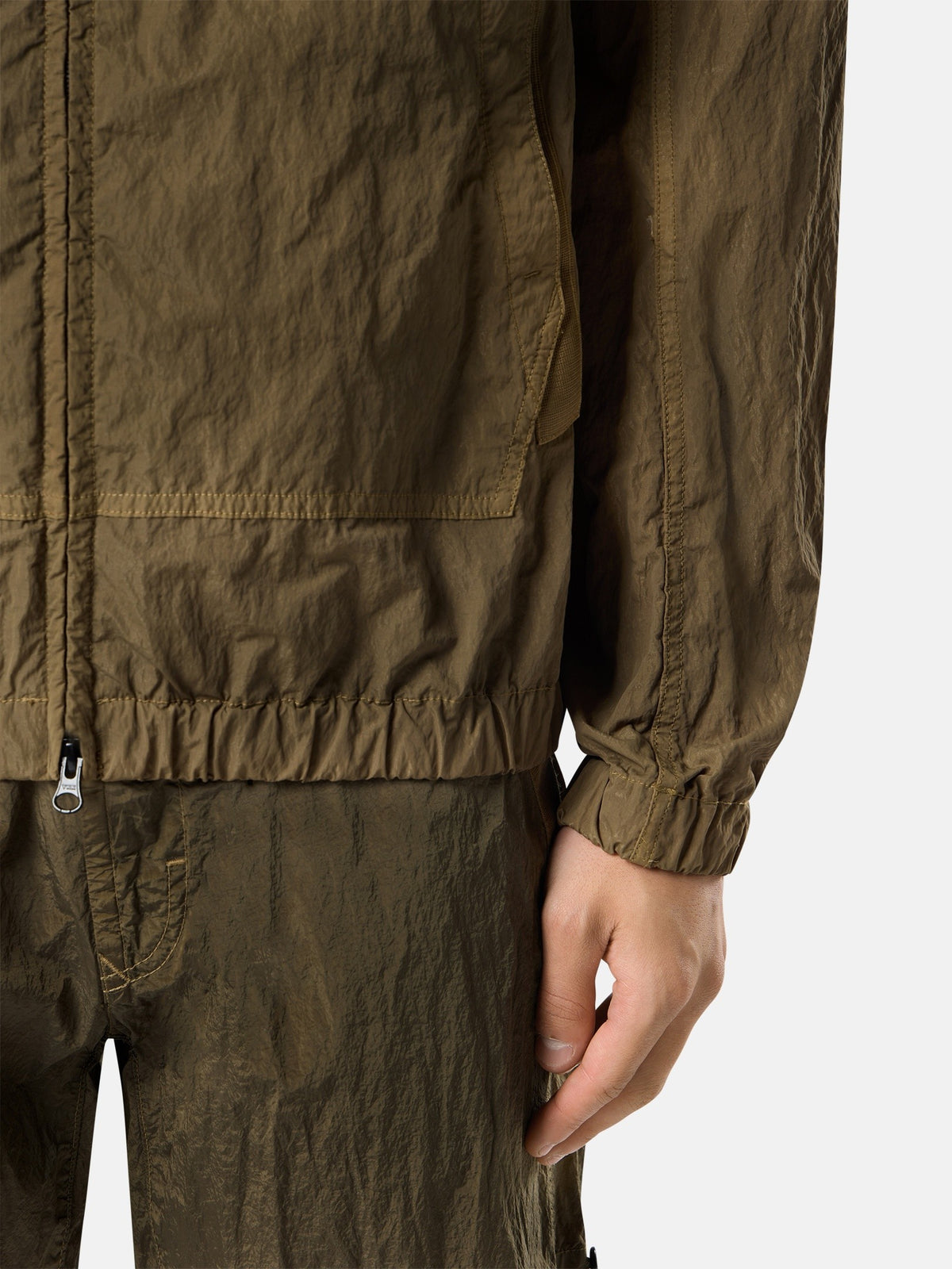 Stone Island Stand Collar Jacket with Anti-Drop Finish Q100009