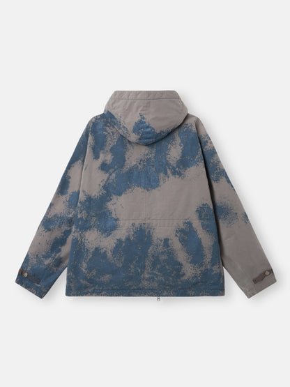Stone Island Padded Short Parka with Hand-Painted Finish and Anti-Drop Q100031