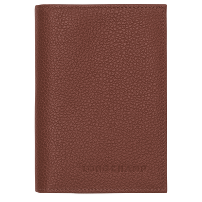 Longchamp Le Foulonné Passport cover Coffee