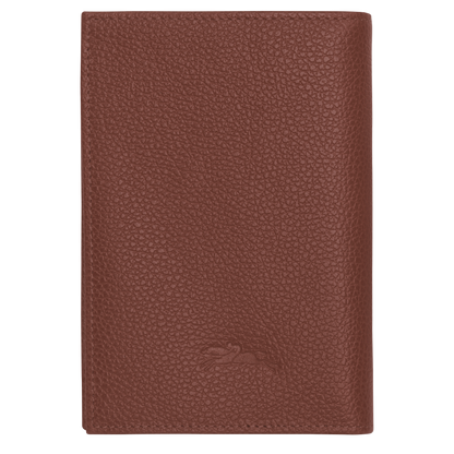 Longchamp Le Foulonné Passport cover Coffee