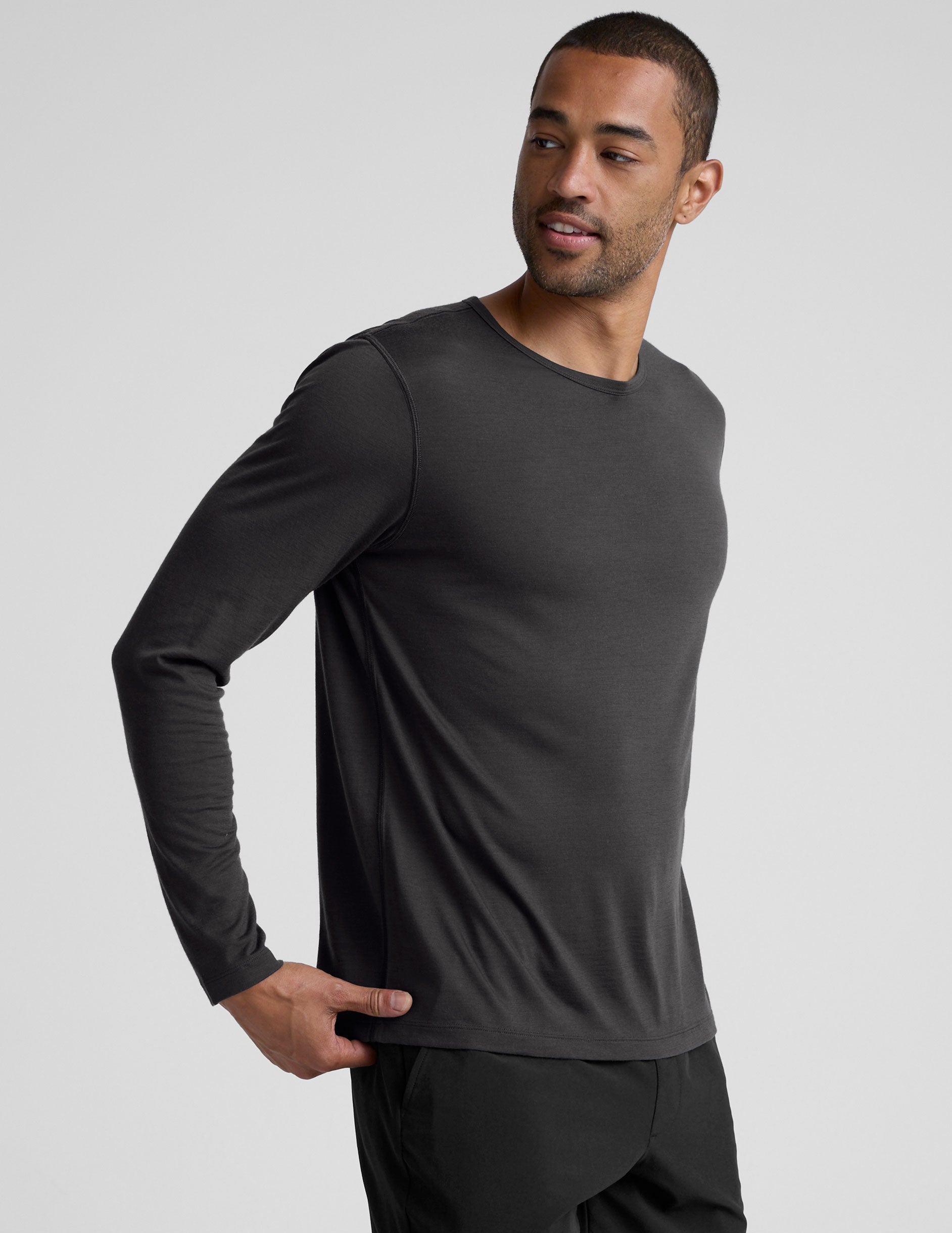 Beyond Yoga Merino Wool Mens Long Sleeve Crew