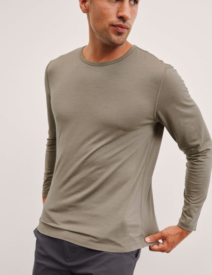 Beyond Yoga Merino Wool Mens Long Sleeve Crew