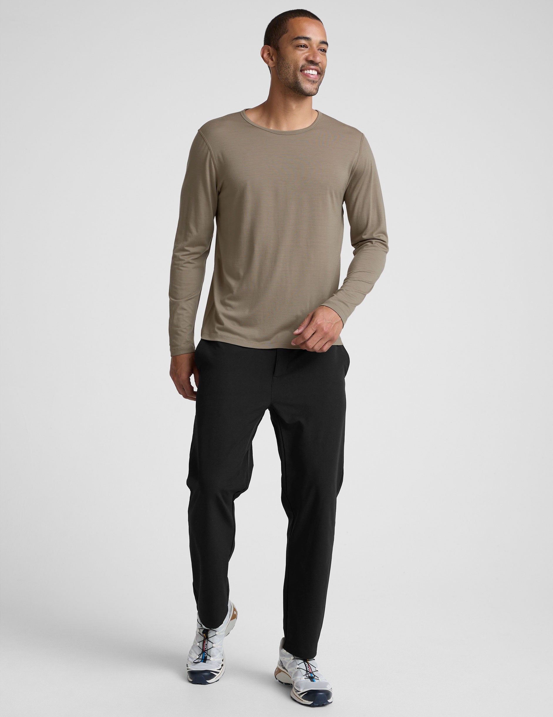 Beyond Yoga Merino Wool Mens Long Sleeve Crew