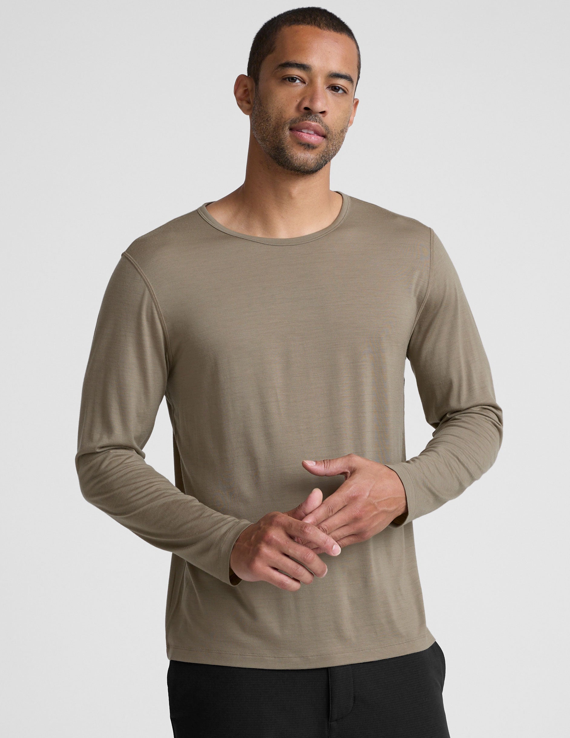 Beyond Yoga Merino Wool Mens Long Sleeve Crew