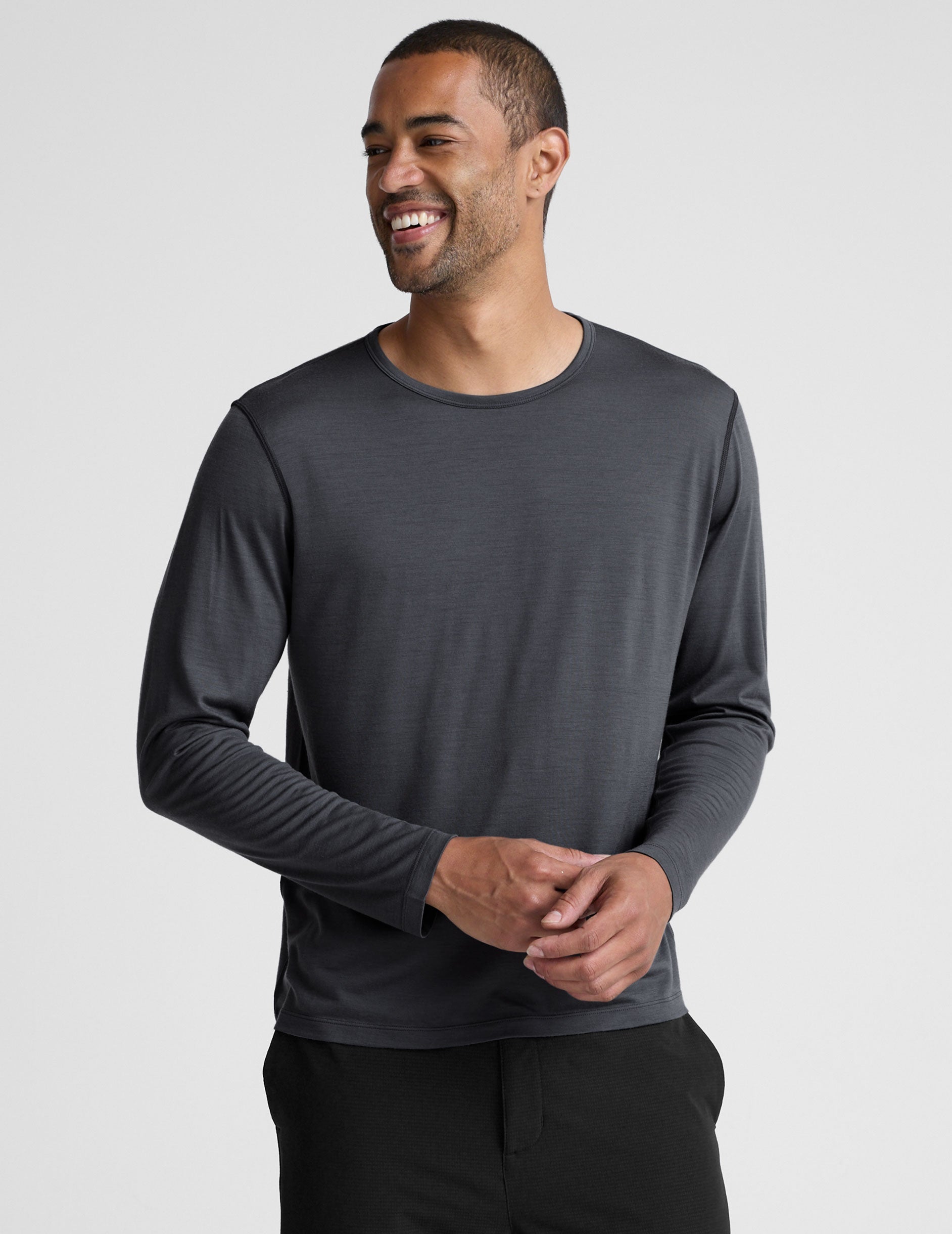 Beyond Yoga Merino Wool Mens Long Sleeve Crew
