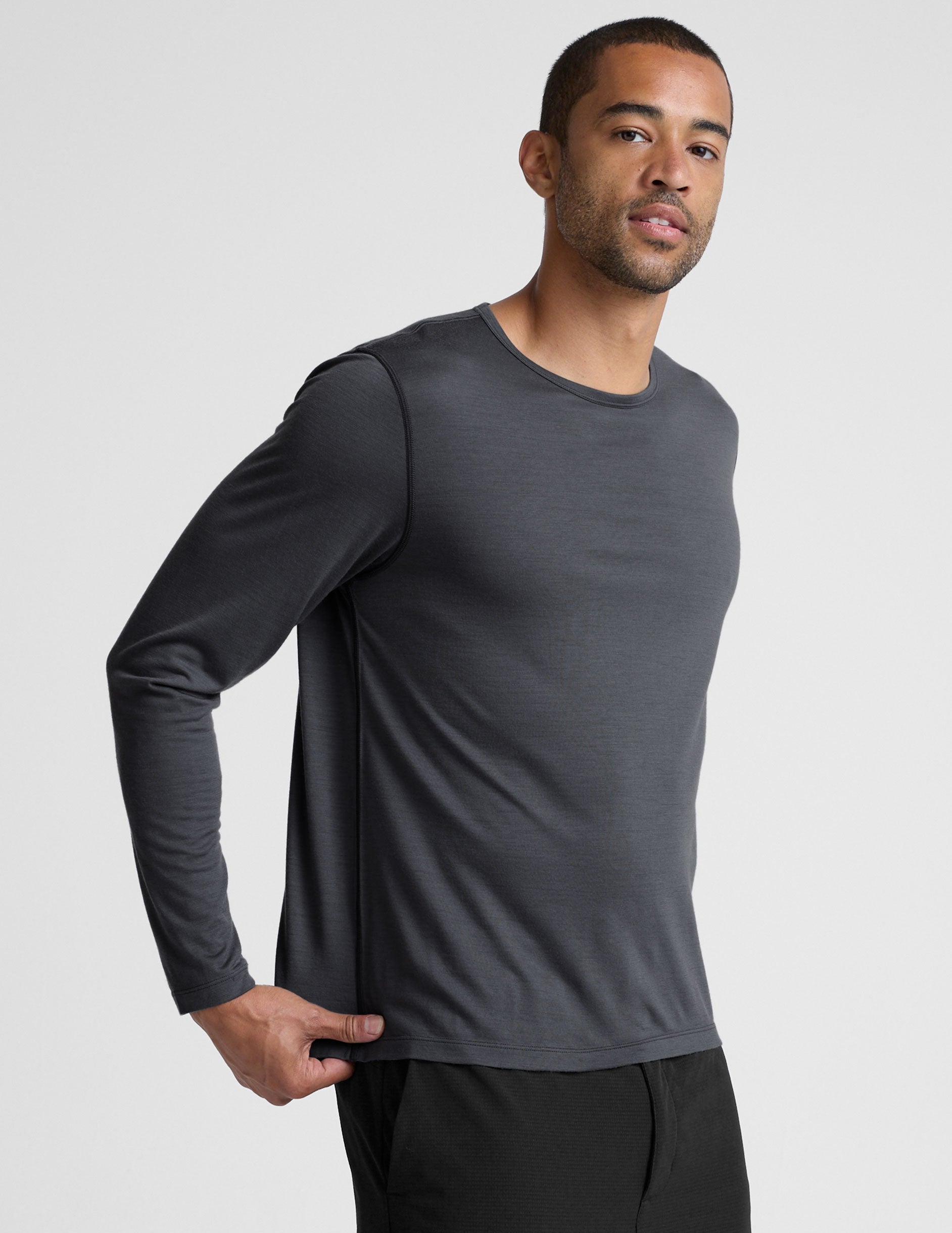 Beyond Yoga Merino Wool Mens Long Sleeve Crew