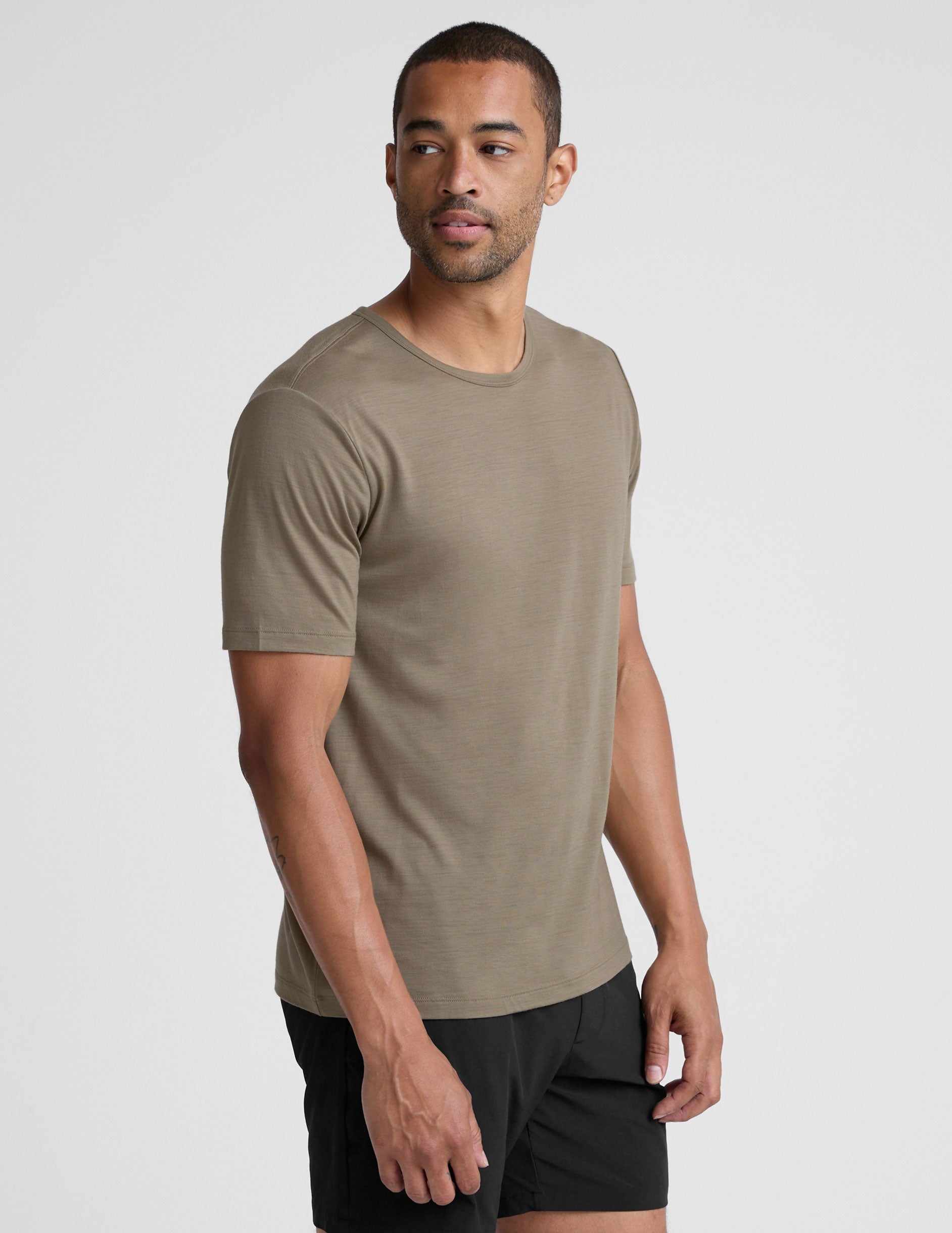 Beyond Yoga Merino Wool Mens Short Sleeve Crew