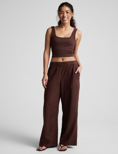Beyond Yoga SoftWash Linen Easy Wide Leg Pant 29 Women's