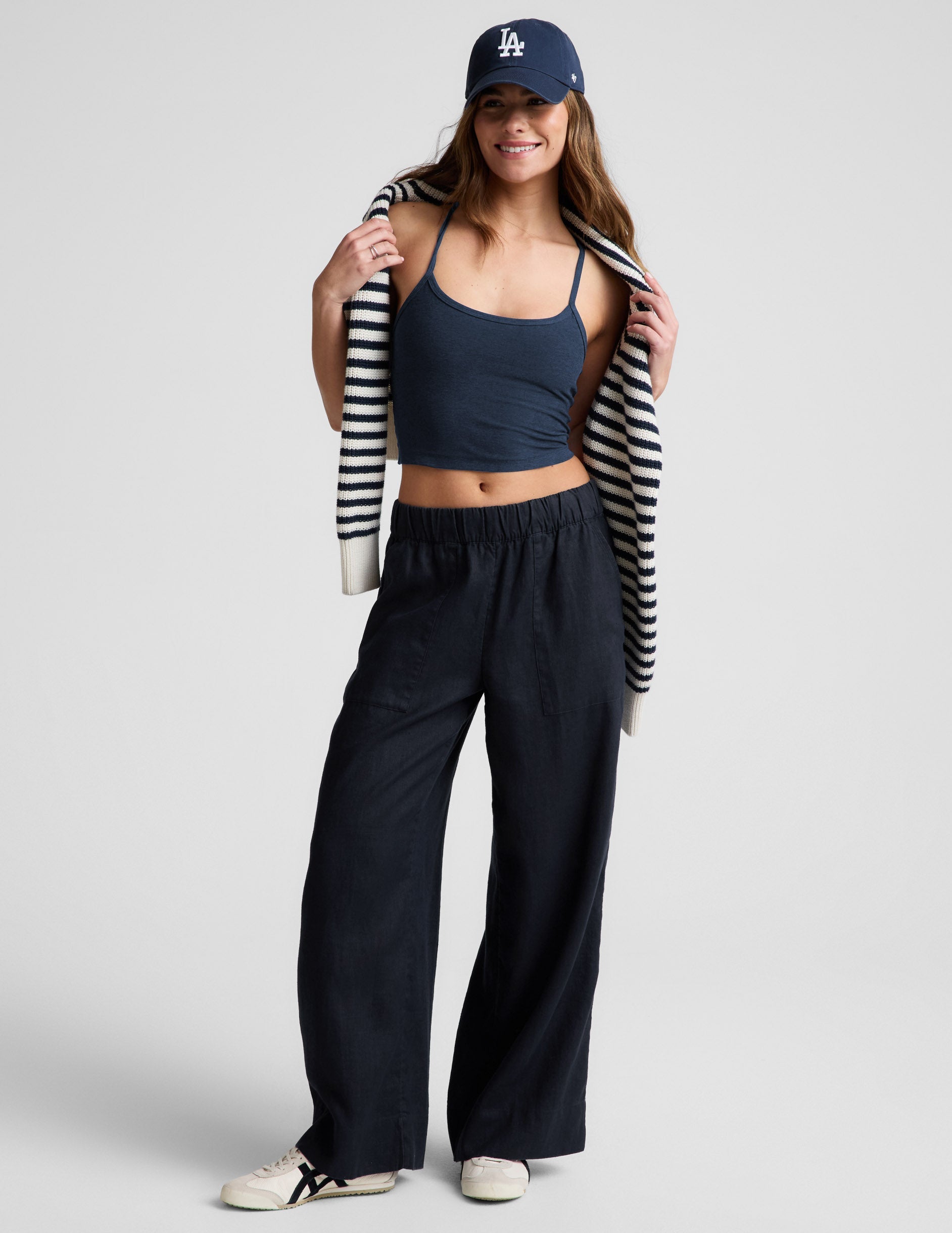 Beyond Yoga SoftWash Linen Easy Wide Leg Pant 29 Women's