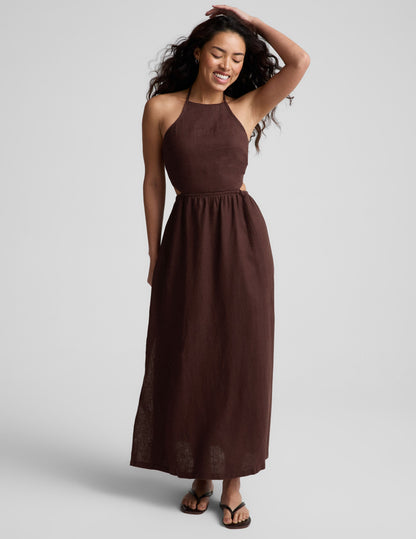 Beyond Yoga SoftWash Linen Halter Dress Women's