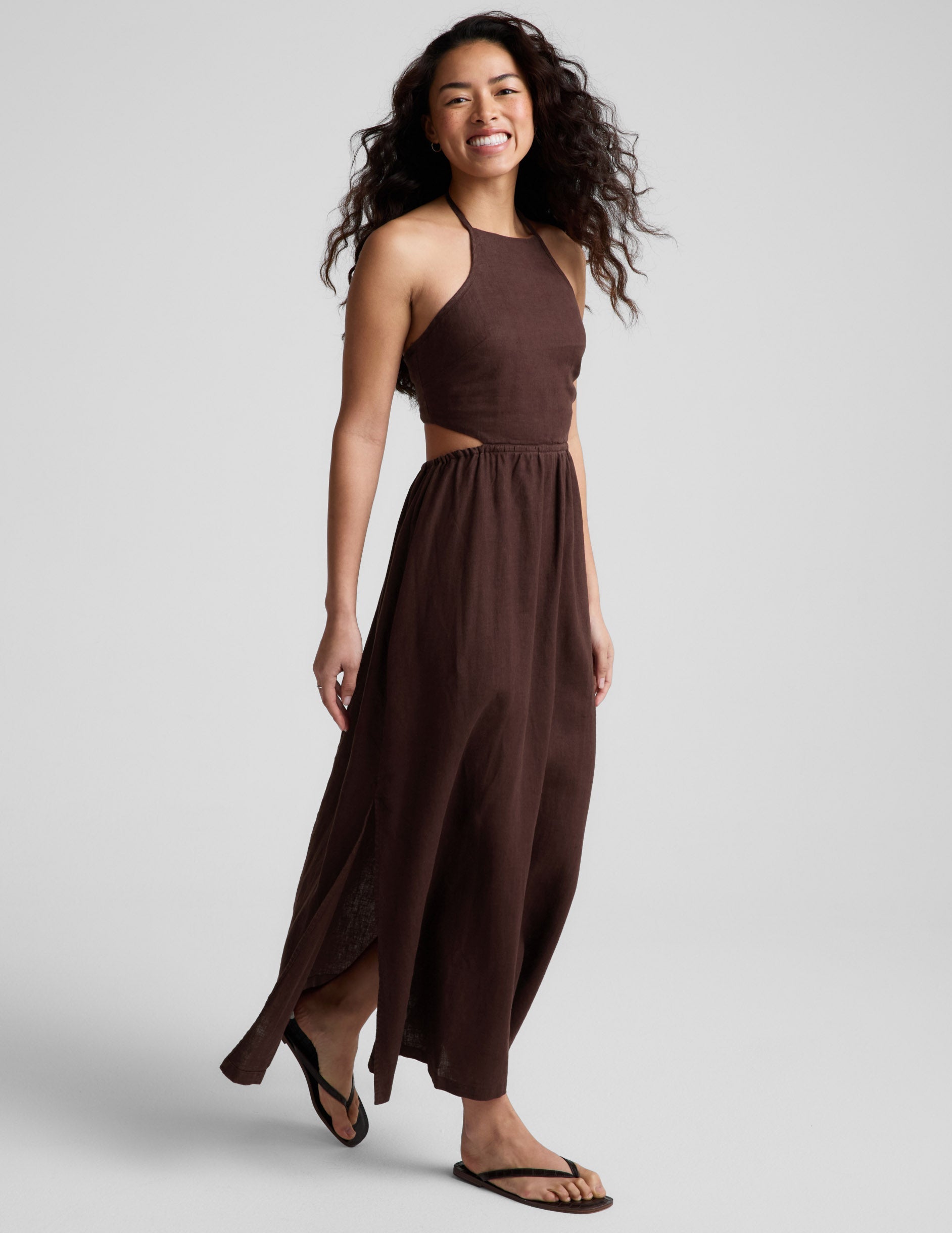 Beyond Yoga SoftWash Linen Halter Dress Women's