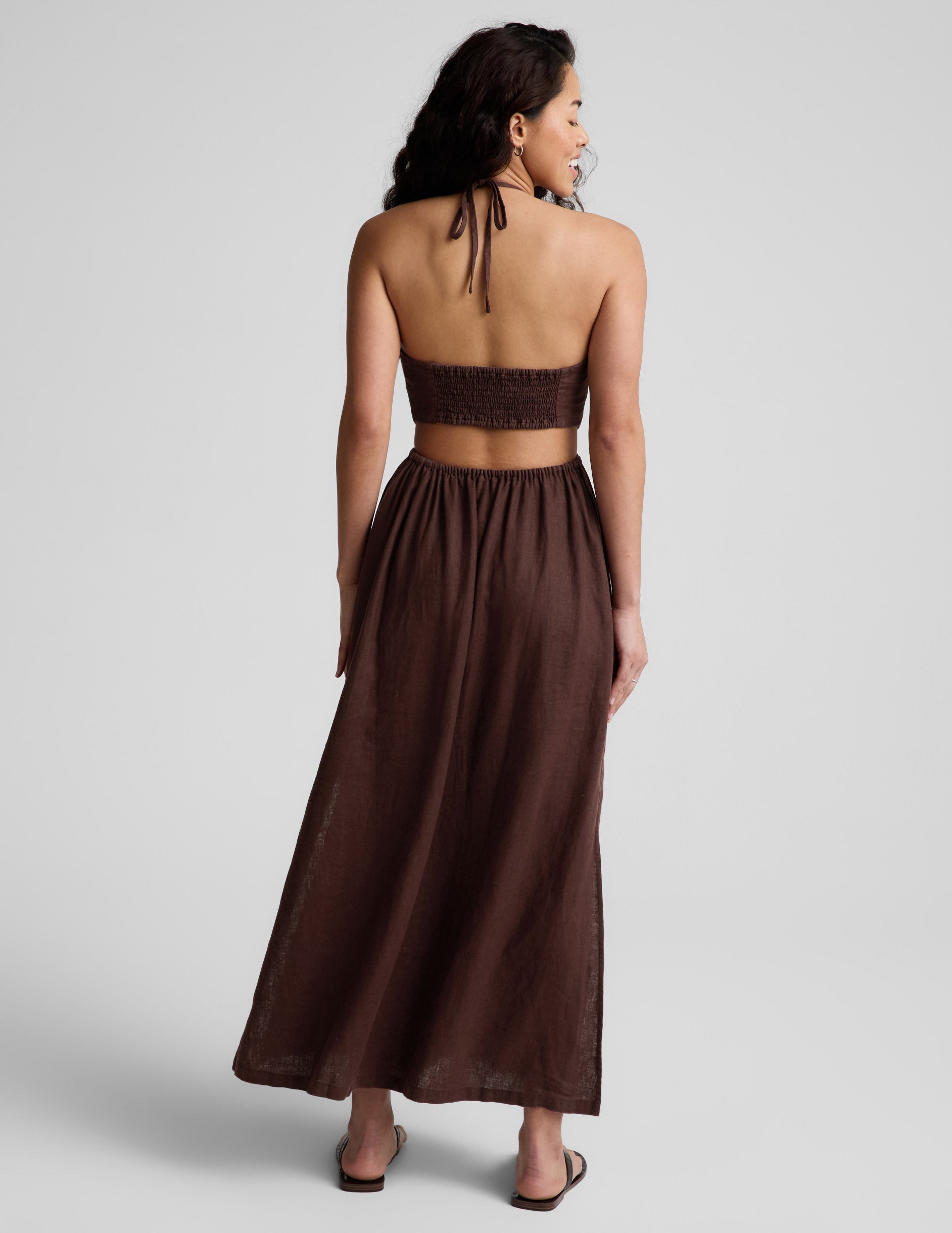 Beyond Yoga SoftWash Linen Halter Dress Women's
