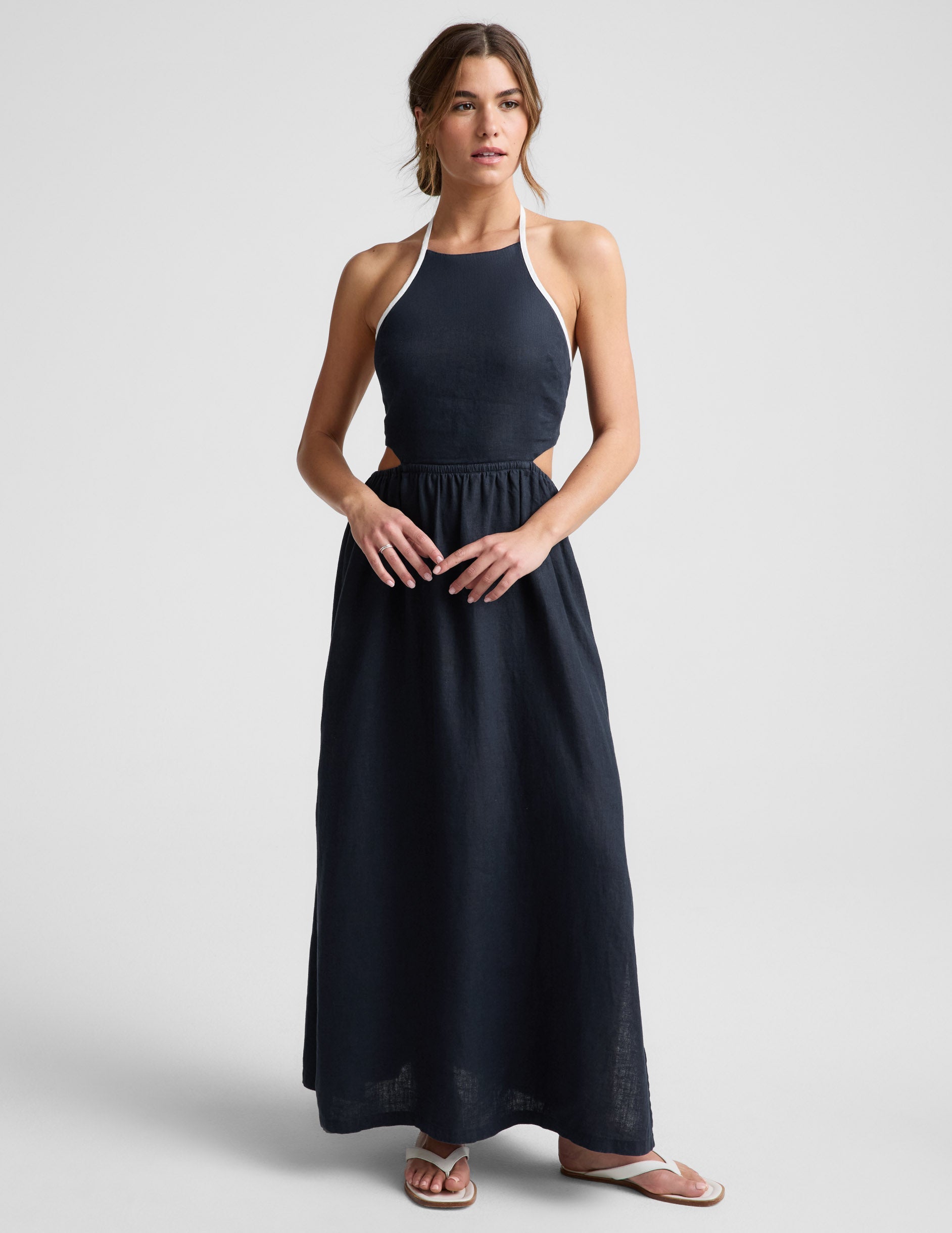 Beyond Yoga SoftWash Linen Halter Dress Women's