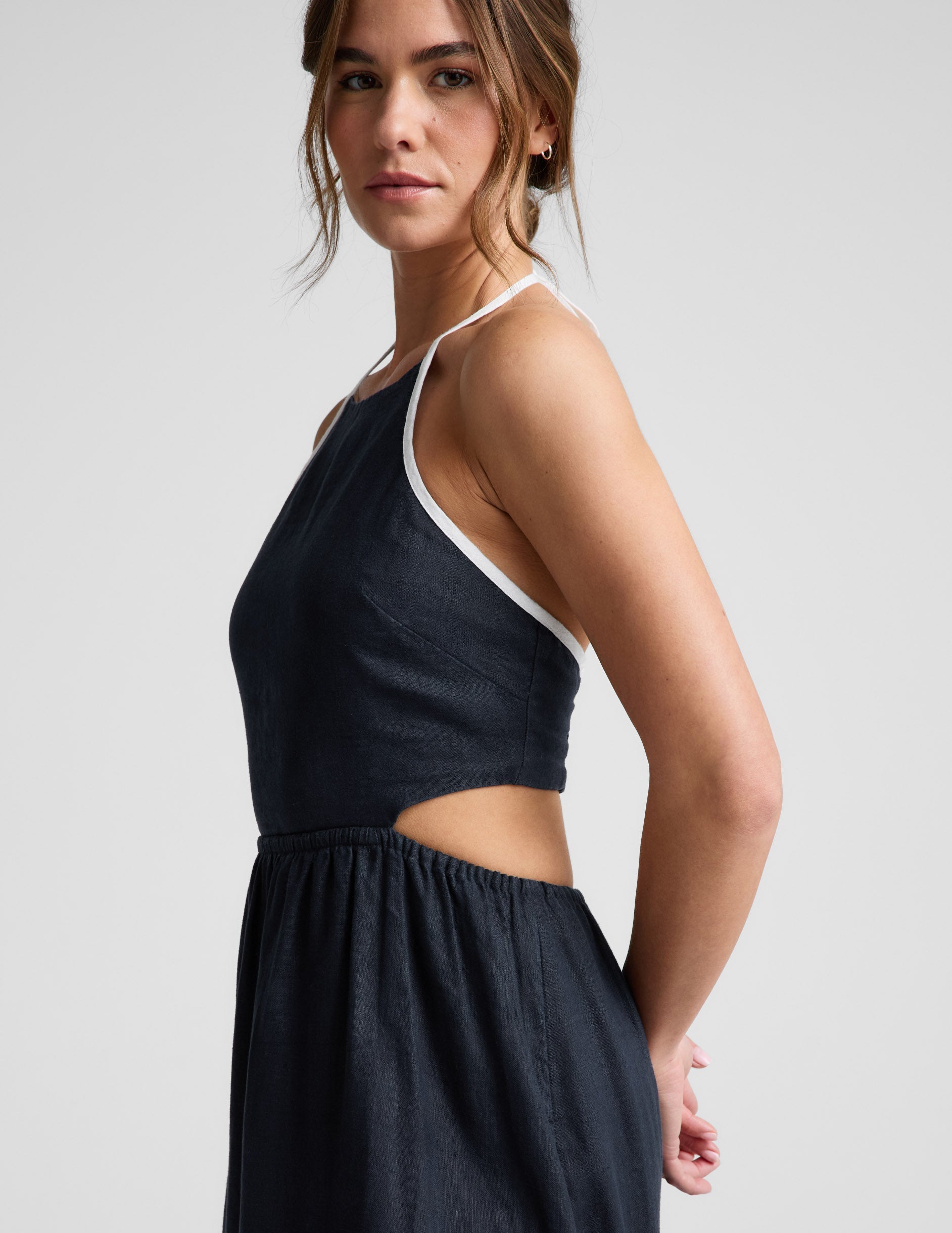 Beyond Yoga SoftWash Linen Halter Dress Women's
