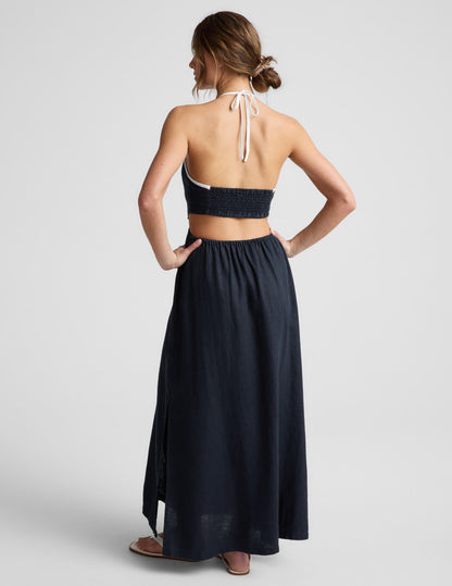Beyond Yoga SoftWash Linen Halter Dress Women's