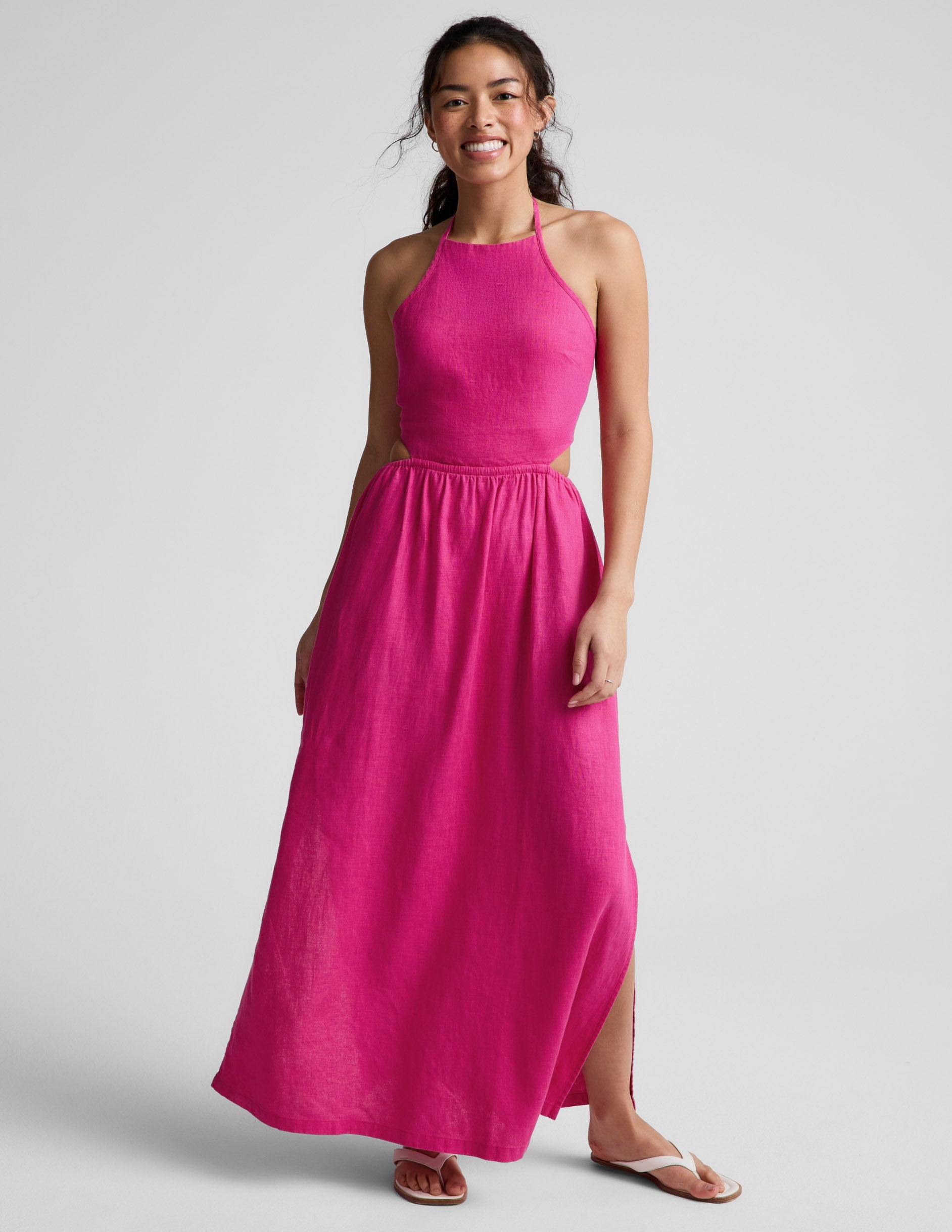 Beyond Yoga SoftWash Linen Halter Dress Women's