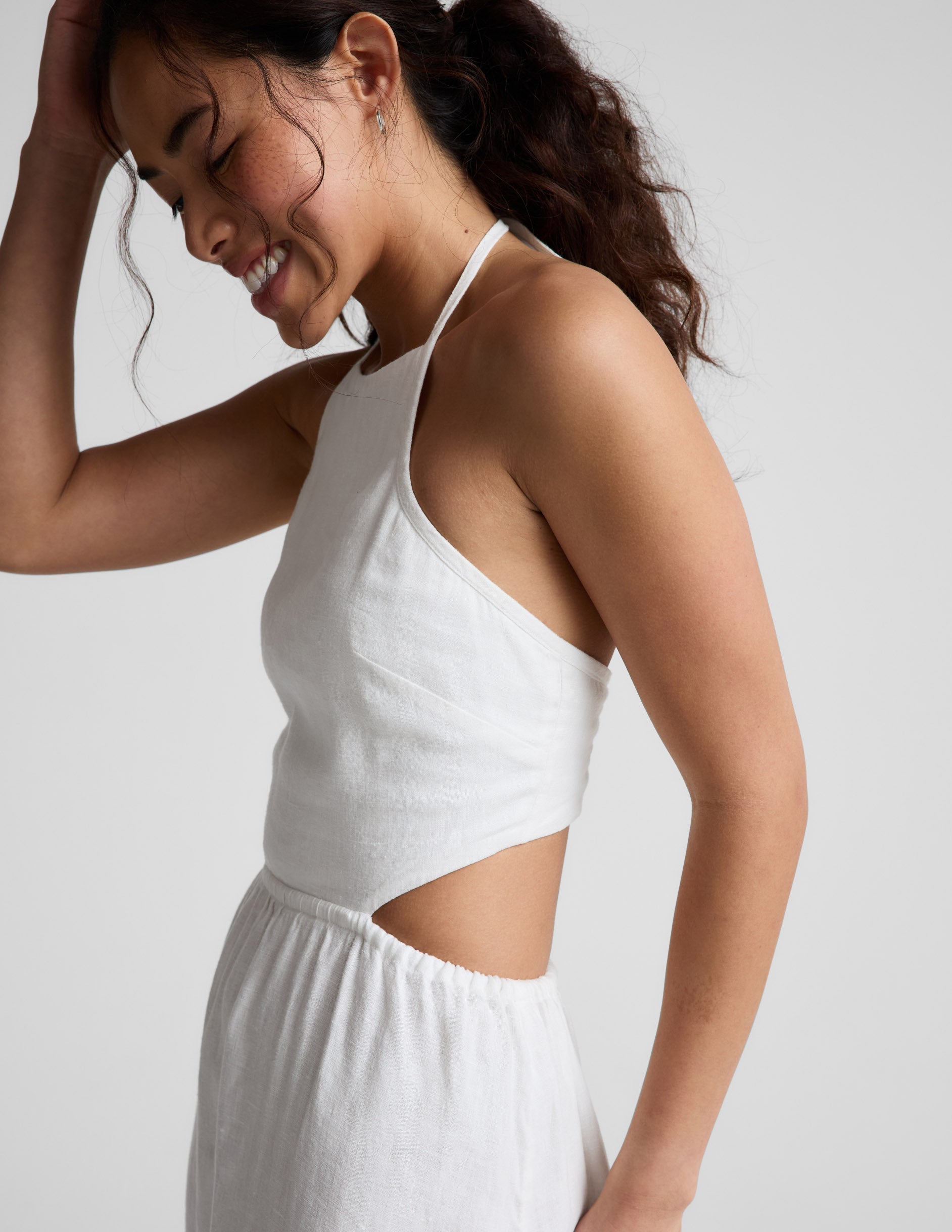 Beyond Yoga SoftWash Linen Halter Dress Women's