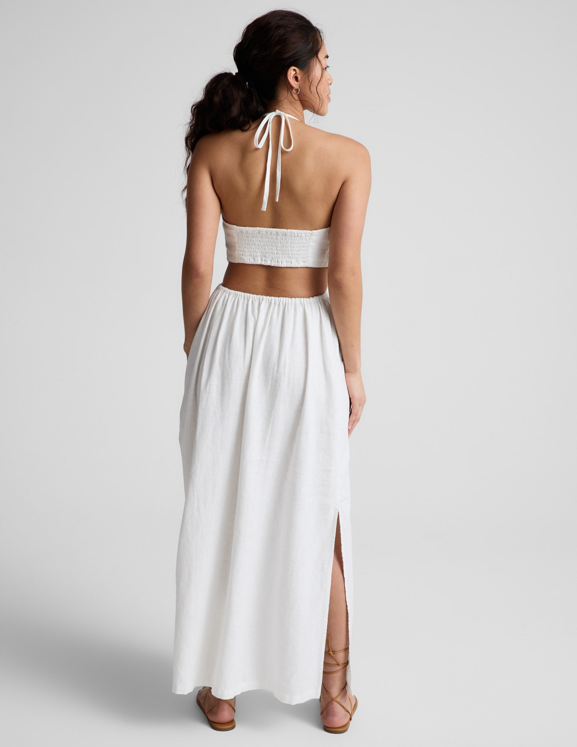 Beyond Yoga SoftWash Linen Halter Dress Women's