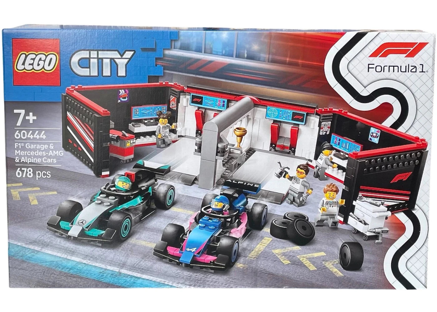 Lego City F1 Garage & Mercedes-Amg & Alpine Cars Set 60444