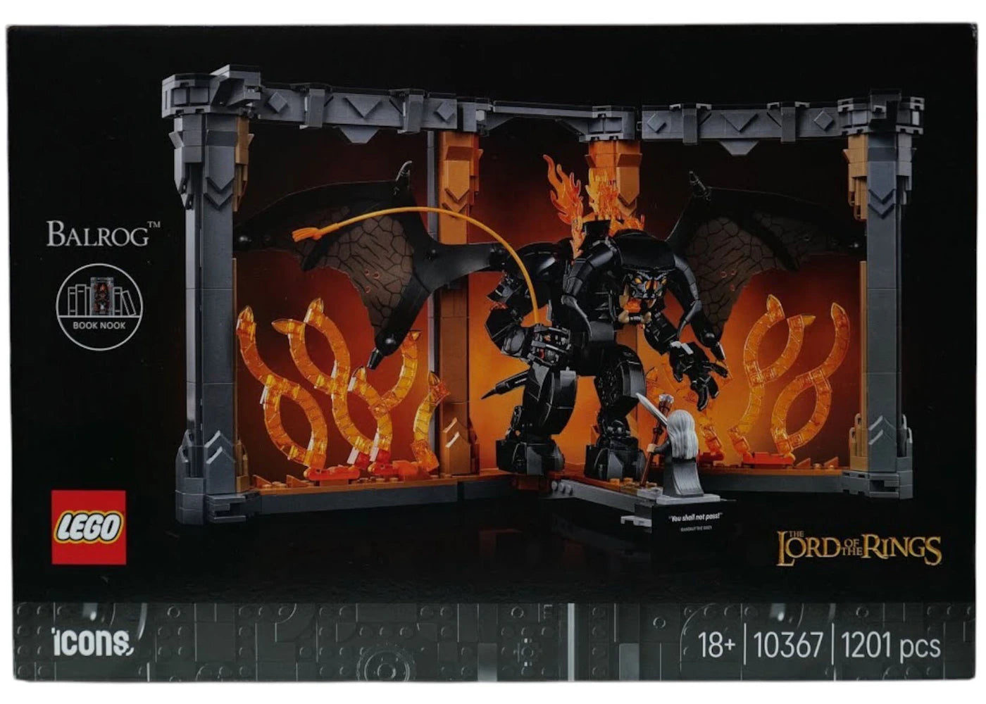 Lego Icons The Lord Of The Rings: Balrogâ„¢ Book Nook Set 10367