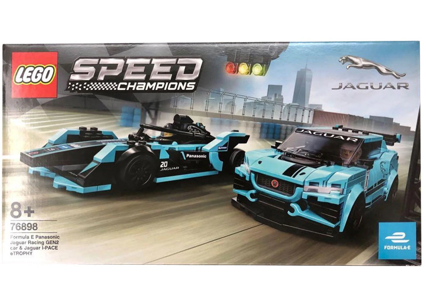 Lego Speed Champions Formula E Panasonic Jaguar Racing Gen2 Car & Jaguar I-Pace Etrophy Set 76898
