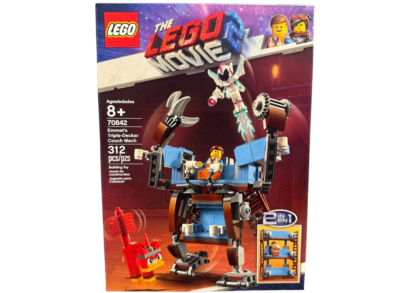 Lego The Lego Movie 2 Emmet'S Triple-Decker Couch Mech Set 70842