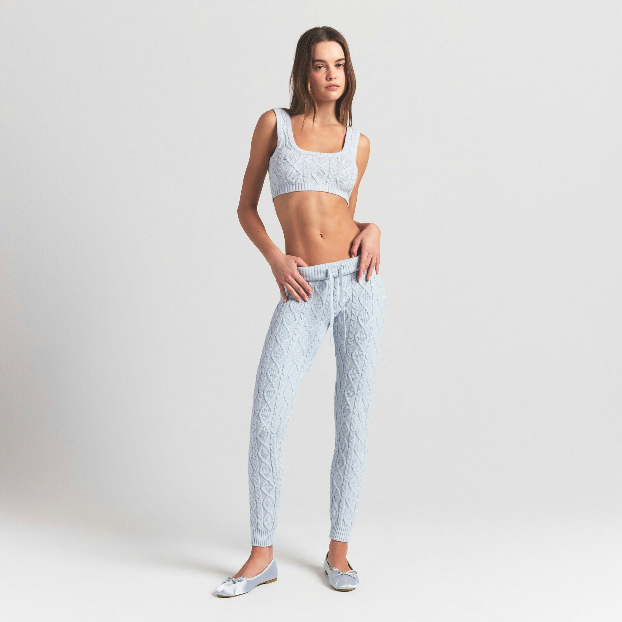 Skims Sweater Knits Cable Knit Legging Zen Blue