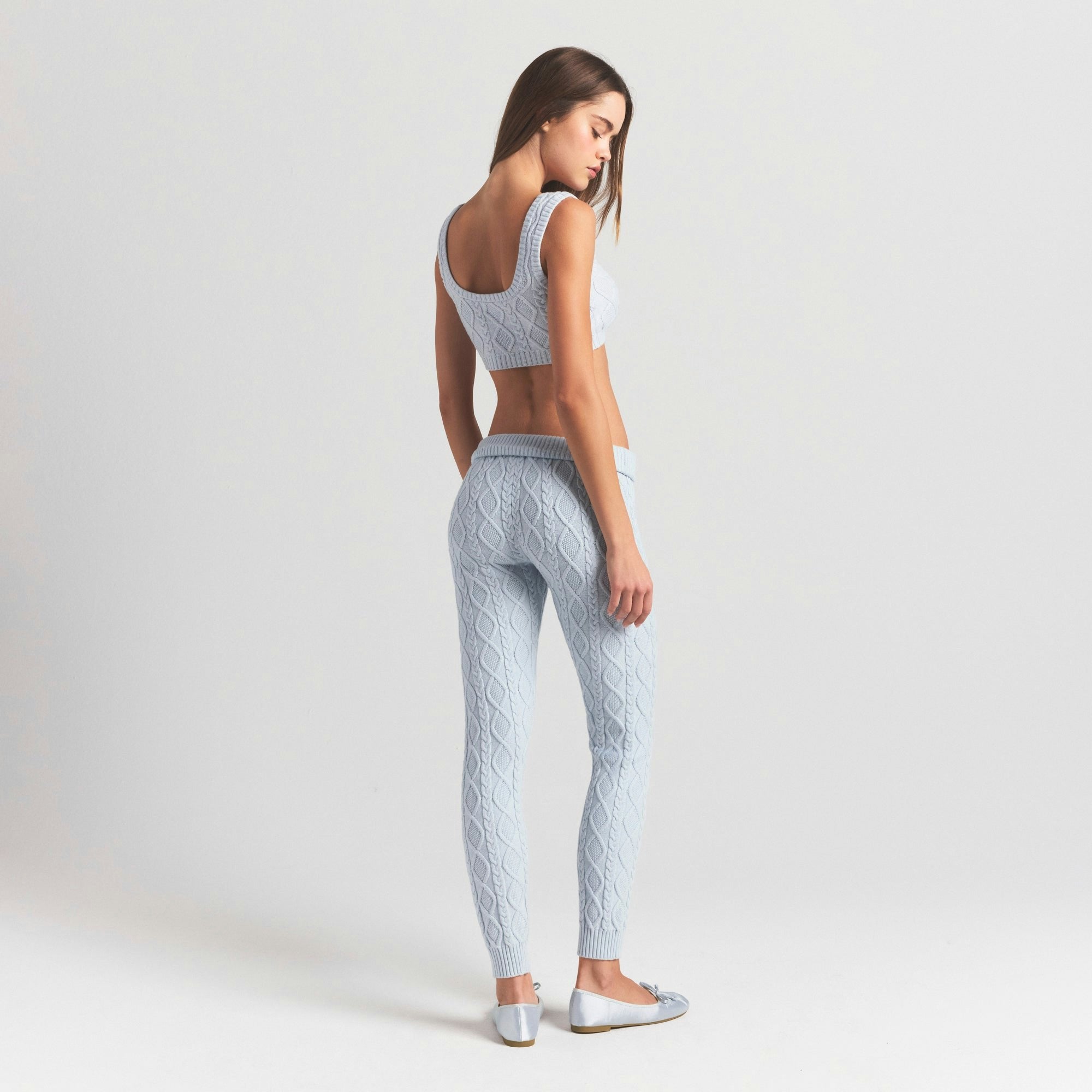 Skims Sweater Knits Cable Knit Legging Zen Blue
