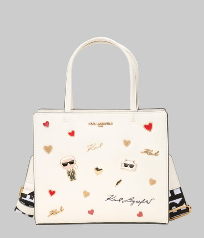 KarlLagerfeld Maybelle duo top handle satchel multi/white