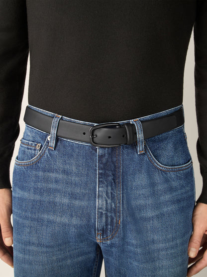 Zegna Black Leather Belt