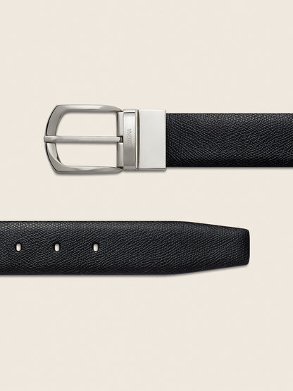 Zegna Black Reversible Leather Belt