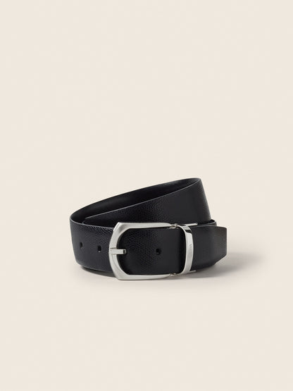 Zegna Black Reversible Leather Belt
