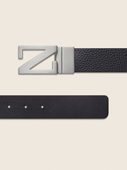 Zegna Black Reversible Leather Belt