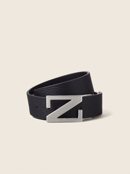 Zegna Black Reversible Leather Belt