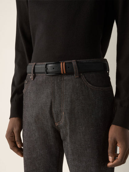 Zegna Black Leather Belt