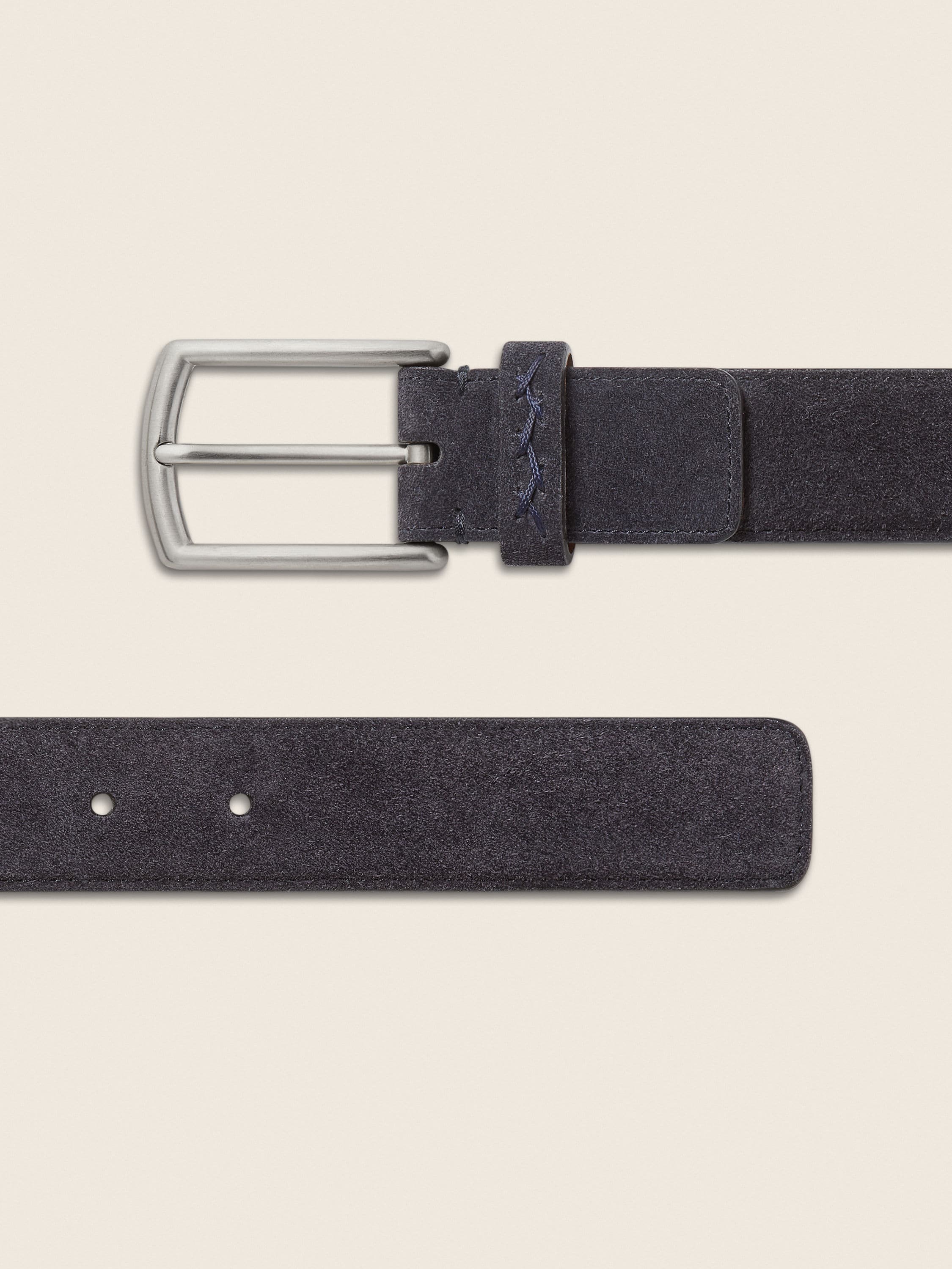 Zegna Navy Blue Suede Belt