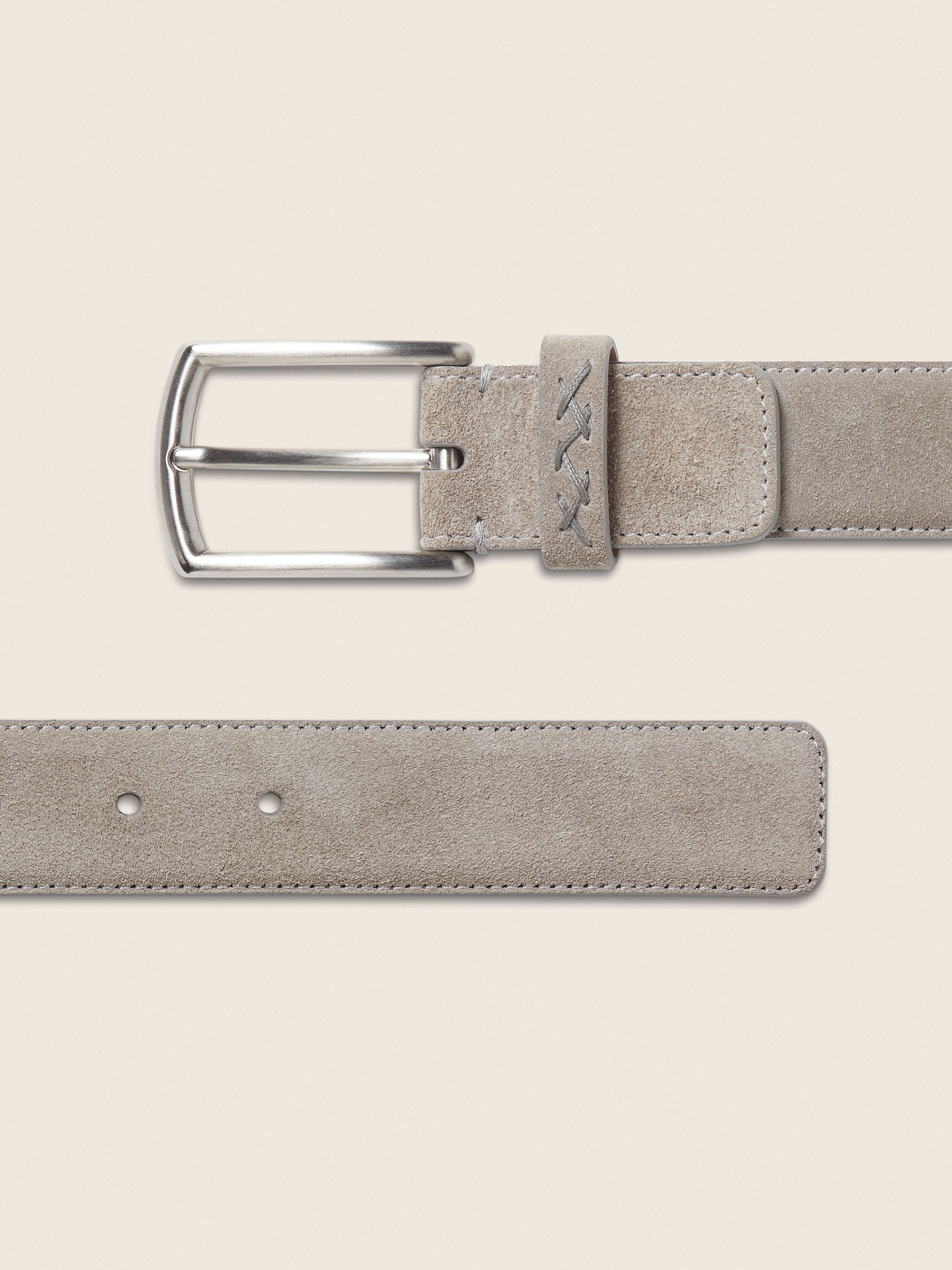 Zegna Grey Melange Suede Belt