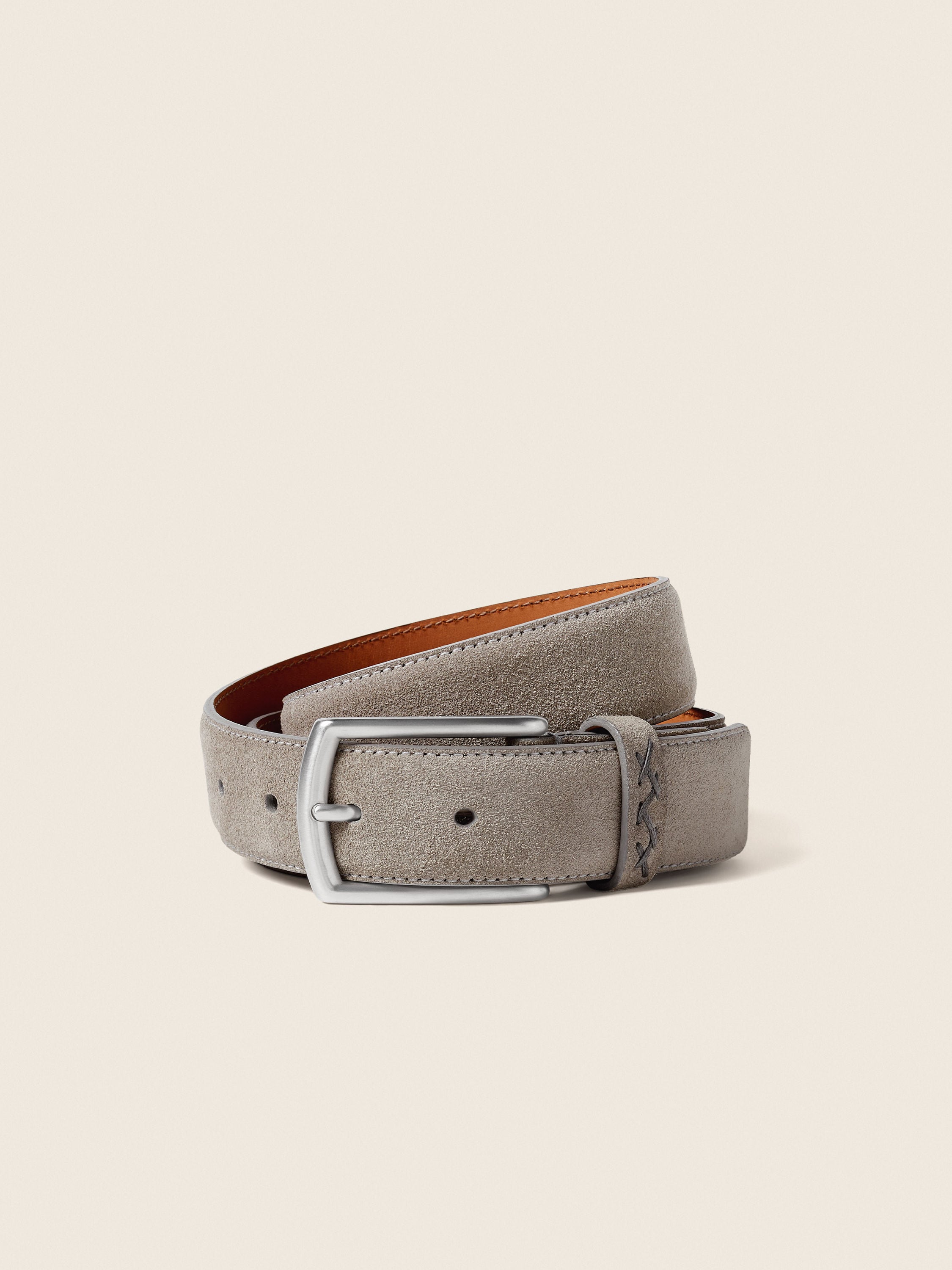 Zegna Grey Melange Suede Belt